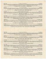 1941. "46. Magyar Királyi Osztálysorsjáték" ötödik osztály 1/8 sorsjegye, 2db szelvény egy...