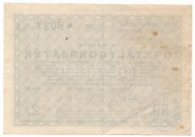 1947. "59. Magyar Osztálysorsjáték" második osztály 1/4 sorsjegye (A), bélyegzéssel T:F er...