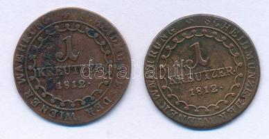 1812. 1kr Cu "I. Ferenc" (2xklf verdejel: B, S) T:VF,F
