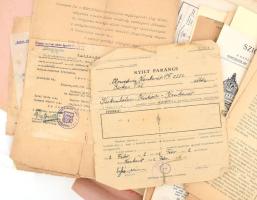 cca 1890-1940 Papírrégiség tétel: katonai okmányok, reklámos, fejléces számlák, érdekes nyomtatványo...