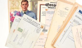 cca 1900-1940 Nagy reklám tétel, főleg fejléces számlák, reklám nyomtatványok, levélpapírok kb 70 db