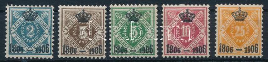 Német államok Württemberg 1906 Mi 107-111 (Mi EUR 150,-)