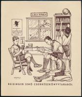 Márton Lajos (1891-1953): Reisinger Jenő cserkészkönyvtárából (ex libris), 1928. Klisé, papír, jelzett a klisén, 18,5x15,5 cm