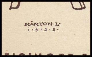 Márton Lajos (1891-1953): Reisinger Jenő cserkészkönyvtárából (ex libris), 1928. Klisé, papír, jelze...