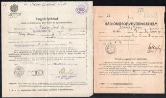 1934 Rádió-műsorvezetői engedély Bánhidy Péter részére és rádió-vevőberendezés létesítésére