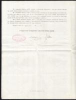 1915 Bp., Elismervény 1000 korona járadékkölcsönről, az Orosházi Takarékpénztár epcsétjével