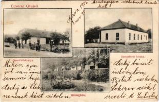 1906 Gáva (Gávavencsellő), Községháza, csendőrlaktanya, szolgabírói hivatal. Lipschitz Sámuel kiadása (EK)