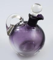 Cambridge Decanter. Dugós mangánszínű hutaüveg, jelzés nélkül, kopással, m: 18,5 cm