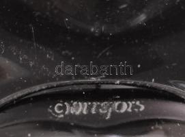 Orrefors szív alakú kristály kínáló, jelzett, 16x15 cm