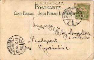 1902 Hódmezővásárhely, Nyizsnyai Gusztáv zeneköltő szobor. Grossmann Benedek utóda kiadása, Art Nouv...