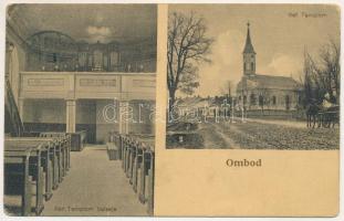 Ombod, Ambud; Református templom, belső. Szabó Lajos kiadása / Calvinist church, interior (EK)