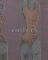 Robert Schwartz (1947 - 2000): Absztrakt akt. Litográfia, papír. Jelzett, sorszámozott 7/15. Dekorat...