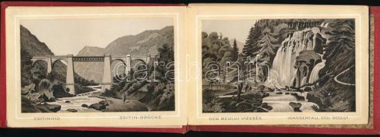 cca 1880 A Marilla-völgy és környéke leporelló, 10 db litho képpel, kiadja: magold L. N. Becskerek, ...