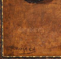 Horváth G. Andor (1876-1966): Kocsmában. Olaj, karton . Jelzett 45x35 cm Keretben