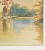 Olvashatatlan jelzéssel: Vajdahunyad vára. Olaj, karton. Üvegezett keretben 20x29 cm