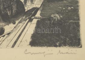 Csurgói Máté Lajos (1931-2001): Török fürdő. Rézkarc, papír, jelzett, Üvegezett keretben 25x32 cm