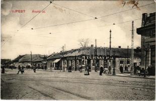 1910 Budapest IV. Újpest, árpád út, Turnay Pál üzlete, gyógyszertár, Bőrgyári raktár