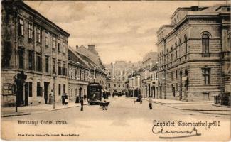 1905 Szombathely, Berzsenyi Dániel utca, villamos. Steiner Testvérek 39. sz. (EB)