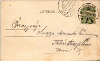 1905 Szombathely, Berzsenyi Dániel utca, villamos. Steiner Testvérek 39. sz. (EB)