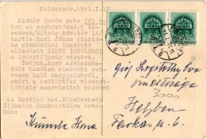 1941 Kolozsvár, Cluj; Mátyás király szobor. Kolozsvár hazatért 1940. szeptember 11-én, magyar zászló...