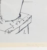 Reich Károly (1922-1988): Szobrász. Szitanyomat, papír, jelzett Üvegezett keretben 38x27 cm