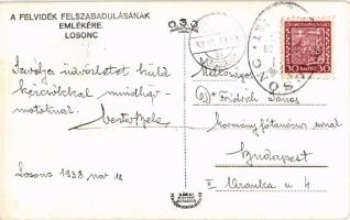 1938 Losonc, Lucenec; bevonulás, díszkapu "Éljen Nagy-Magyarország" felirattal / entry of ...