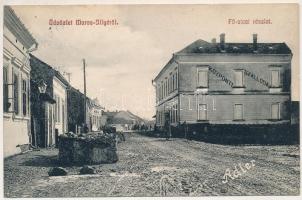 1915 Marosillye, Maros-Illye, Ilia; Fő utca, Központi szálloda. Haber Márton kiadása, Adler felvétele / main street, Hotel Central (EK)