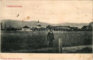 1908 Csíkszentimre, Santimbru; templom. Csató János tanár felvétele / church (fl)