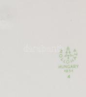 4 db Hollóházi porcleán plakett. klf mintákkal. Matricás, jelzett, hibátlanok, dobozzal d: 9 cm ig