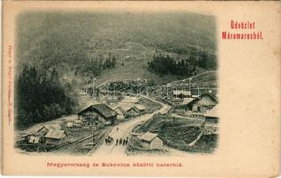 Máramaros, Maramures; Magyarország és Bukovina közötti határhíd, határőrök. Mayer és Berger kiadása (Máramarossziget) / border bridge between Hungary and Bucovina (Bukowina), border guards (r)