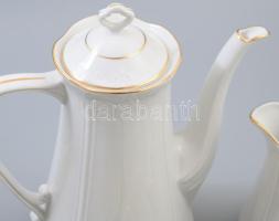 Chodziez domború és aranyozott mintás kávés készlet. Jelzett, hibátlan, teljes. /// Chodzież embosse...