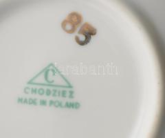 Chodziez domború és aranyozott mintás kávés készlet. Jelzett, hibátlan, teljes. /// Chodzież embosse...