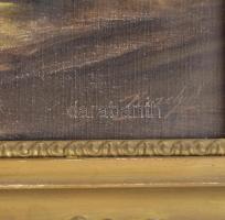 Péczely Antal (1891-1944): A gyűjtő. Olaj, vászon, jelezve jobbra lent. Dekoratív, kissé sérült fake...