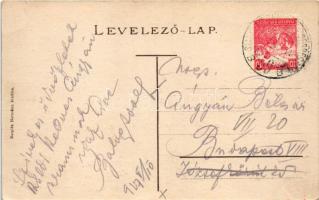 1917 Perecseny, Perechyn, Perecin; vasútállomás. Bergida Hermann kiadása / railway station + "S...