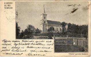 1904 Lozsád, Lozsádkistóti, Jeledinti (Hunyad); Református templom. Pátria kiadása / Calvinist church (fa)