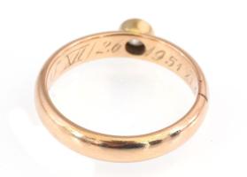 14 k arany (Au) gyűrű brillel, jelzett br 3,71 g