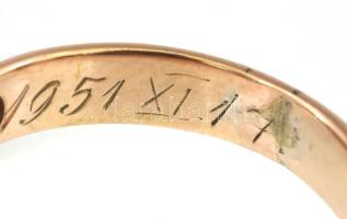 14 k arany (Au) gyűrű brillel, jelzett br 3,71 g