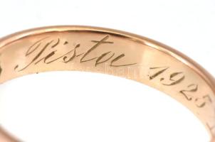 14 k arany (Au) gyűrű brillel, jelzett br 3,71 g