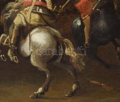 Jelzés nélkül: Csatajelenet. Olaj, vászon. XIX. sz. eleje. 45x55 cm Keretben
