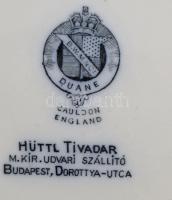 cca 1880 Cauldon England tányér, Hüttl Tivadar Budapest kereskedői pecséttel, d: 21 cm