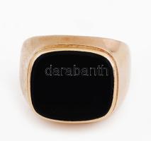 Arany (Au) 14 gyűrű kő berakással, jelzett, méret: 61, bruttó: 10 g