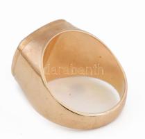 Arany (Au) 14 gyűrű kő berakással, jelzett, méret: 61, bruttó: 10 g