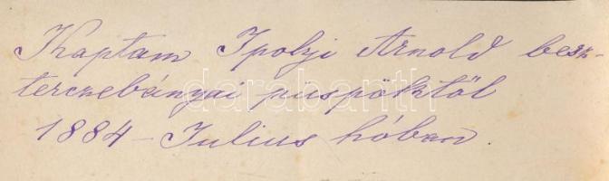 1884 Bars, Szent Kereszt vár (Garamszentkereszt) látképe, litho, fejléces levélpapír, hátoldalon fel...