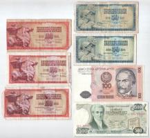 7db-os vegyes jugoszláv, görög, perui bankjegy tétel, közte Peru 1987. 100I T:AU-F 7pcs of mixed Yugoslavian, Greek, Peruvian banknotes, with Peru 1987. 100 Intis C:AU-F