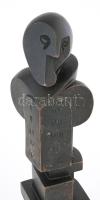 Sztrákos László (1954): Mózes, öntött, patinázott bronz, m: 38,5 cm, Jelezve a talapzaton: Sztrákos