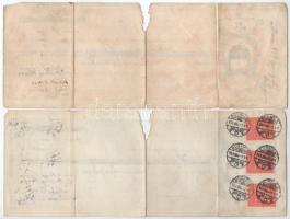 1929-1932. 3xklf kitöltött váltó, okmánybélyegekkel T:F papírhiány