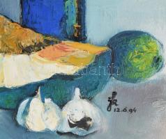 Jk jelzéssel: Csendélet. Olaj, vászon, keretben. 27x37 cm