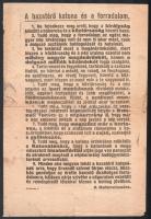 1919 A Tanácsköztársaság idején a Katonatanács által a hazatérő katonák számára kiadott röplap