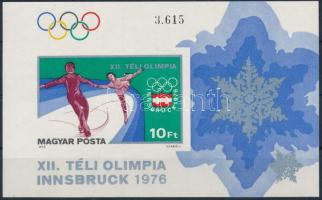 1975 Téli olimpia V. - Innsbruck vágott blokk (3.500) (ujjlenyomatok /fingerprints)