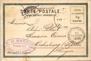 1898 (Vorläufer) Constantinople, Istanbul; La Tour Beleandre, Hamal, Mosquée de Tophané / tower, mos...